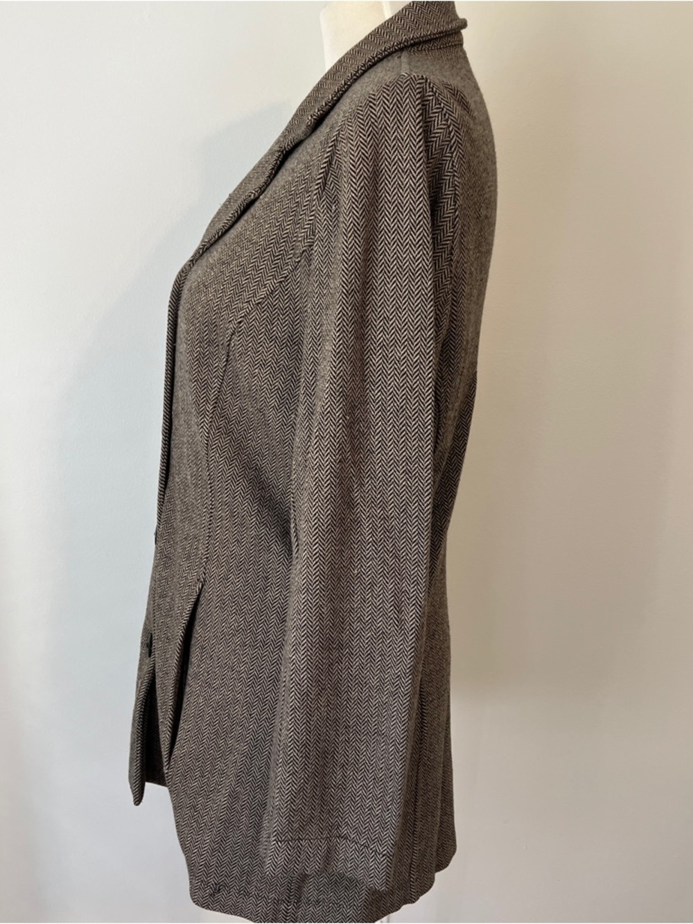 Vintage Burberrys London Herringbone Sweater Blazer Size 42 us 10 - 12 brown - Picture 2 of 11